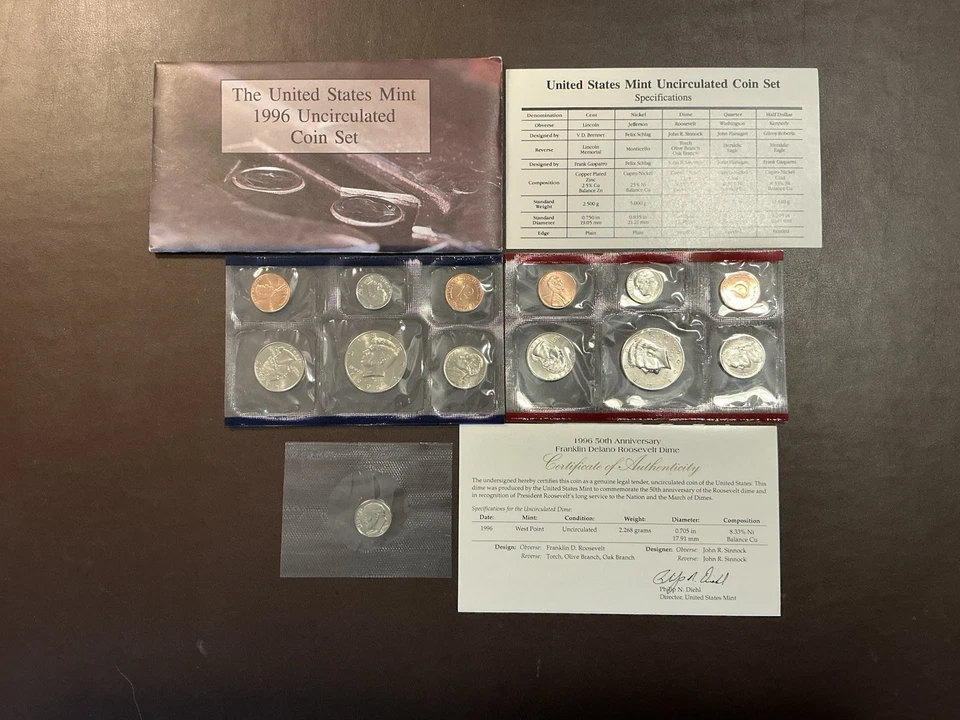 1996 Uncirculated Mint Set w/1996W 10c, OGP - Image 1 of 1
