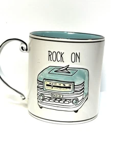 Rock On Radio Ceramic Stoneware Mug Spectrum Designz Blue Sky 21oz Coffee - Picture 1 of 4