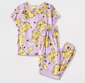 Pokémon Pikachu Girls Two Piece Pajamas Xs (4/5) NEW - Picture 1 of 5