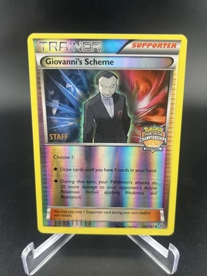 Pokemon Giovanni's Scheme 138/162 Regional Championships STAFF Promo Holofoil LP - Image 1 of 4