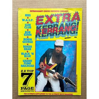 ZZ TOP EXTRA KERRANG NO.3 MAGAZINE 1984 BILLY GIBBONS COVER UK - Image 1 of 2