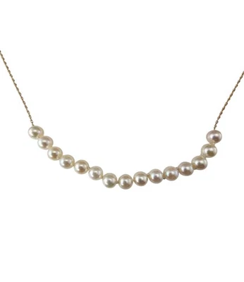 Collar de perlas y oro amarillo de 14K #24000 Foto 1 de 4