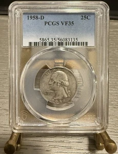 1958-D Washington Quarter-PCGS VF35 - Picture 1 of 2