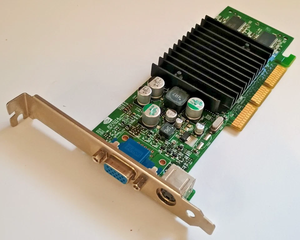 AGP GeForce 4 MX 420 64MB DELL NVIDIA 09P301 P73 VGA Video Card S-Video Out - Image 1 of 2