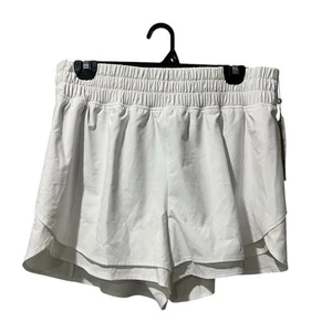 Calia High Rise Step Up Shorts White Size Large Relaxed Fit 3” Inseam New - Picture 1 of 7