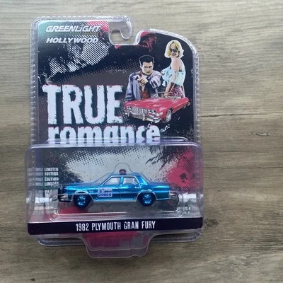 Greenlight Hollywood True Romance "1982 Plymouth Gran Fury" Blue Chrome Chase - Image 1 of 3