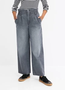 Wide-Leg-Jeans High Waist Gr. 50 Grau Denim Damenjeans Hose Pants Neu - Bild 1 von 1