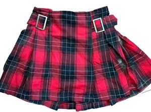 JUSTICE Nwt Girls Plaid Skirt Skort Red Size 8 NWT - Picture 1 of 7