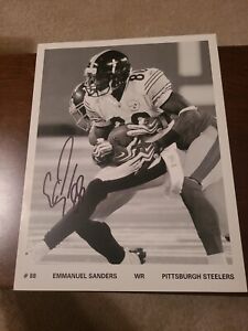 Nice Pittsburgh Steelers Emmanuel Sanders Signed 8.5 x11 Photo. Nice Autograph