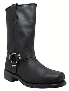 NUEVAS Botas de Cuero para Hombre RideTecs Arnés de Motocicleta Trabajo y Bota de Motociclista NEGRAS 1442 - Imagen 1 de 19
