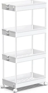 Rolling Utility Cart Slide Out Organizer Storage 4-Tier Shelf Rack Cart trolley - Picture 1 of 7