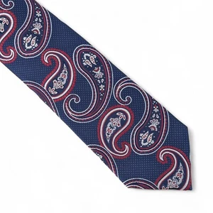Cravatta uomo Tommy Hilfiger Paisley cravatta classica 3" misto seta rosso navy $69,5 - Foto 1 di 5