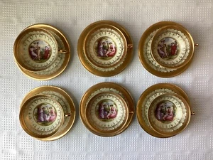 Antique 12-piece Burgess & Leigh Porcelain Teacups & Saucers, Italian-design - Picture 1 of 11