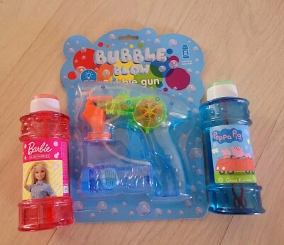 Seifenblasenpistole, Seifenblasenmaschine Bubble Gun Kinder + 600 ml Nachfüllung - Bild 1 von 2