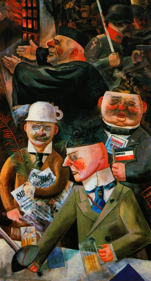George Grosz - Stützen der Gesellschaft, 1926, 100x50cm, Druck Leinwand/Holzrahm - Bild 1 von 1