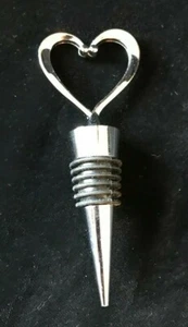 Chrom Stilisiert Herz Wein Flasche Stopper Bargeschirr Valentinstag - Bild 1 von 3