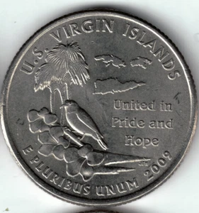 USA - 2009P - Washington ¼ $ - Virgin Islands - Rare - #18387 - Picture 1 of 2