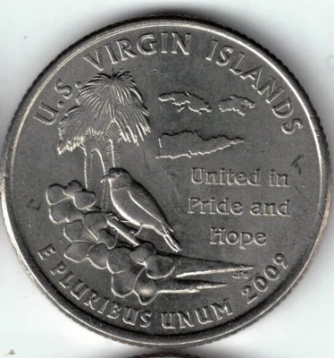 USA - 2009P - Washington ¼ $ - Virgin Islands - Rare - #18387 - Image 1 of 2