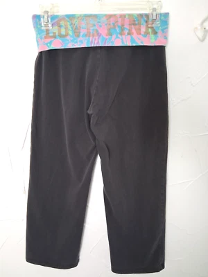Y2k Victorias Secret PINK Yoga Capri Leggings Womens XS Fold Over Waist Pastel - Image 1 of 4