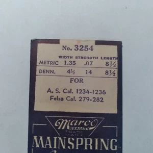 Marco 3254  main Spring 1.35  .07  8 1/2  in.  a.s. 1234 1236 felsa 279 282  b31 - Picture 1 of 1