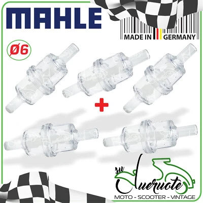 FILTRO BENZINA MOTO 5 FILTRI CARBURANTE UNIVERSALE TUBO QUAD MINIMOTO SCOOTER - Immagine 1 di 2