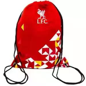 LIVERPOOL FC GYM BAG RED - WHITE SPORT PE KIT DRAWSTRING SWIM Official Licensed - Picture 1 of 3
