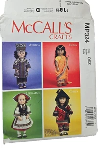 McCall's MP324 8" Doll Costumes Sewing Pattern Africa Ukraine Africa China UNCUT - Picture 1 of 5