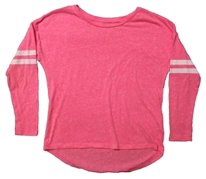 Old Navy Long Sleeve T Shirt Top Girls Medium M (8) Pink White Striped Crew - Picture 1 of 12