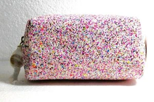 Bath & Body Works PINK GLITTER Cosmetic Beauty Make Up Trinket Travel Bag - Picture 1 of 1