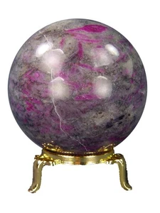 MA Rubino Naturale in Sfera di Guarigione Feldspato Sfera 3" con Supporto 4316K ab - Foto 1 di 4