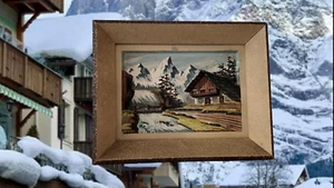 YVEL - CHALET & MOUNTAIN SPIRIT - Carved and Painted Wood - Signed - Picture 1 of 1
