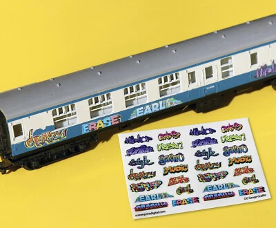 Model Railway GRAFFITI stickers decals HO OO Gauge ideal for coaches, buildings - Image 1 of 4