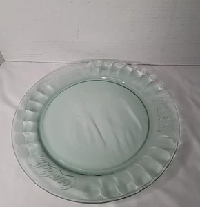Discontinued Libbey 1990's Coca Cola Light Green Glass Dinner Plate 10 1/2" - Picture 1 of 12