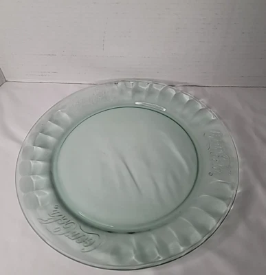 Discontinued Libbey 1990's Coca Cola Light Green Glass Dinner Plate 10 1/2" - Image 1 of 4