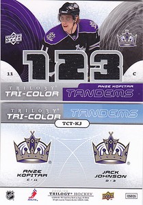 2008-09 Upper Deck Trilogy Tri-Color Tandems #TCTKJ Anze Kopitar/Jack Johnson