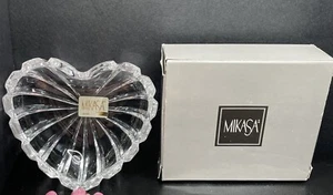 Mikasa Kristall Juwel Herz Schale 4" Japan. Neu im Karton. Top Zustand - Bild 1 von 7