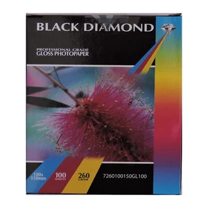 400 fogli di carta fotografica lucida diamantata nera 6x4 260 g/m² - Foto 1 di 1