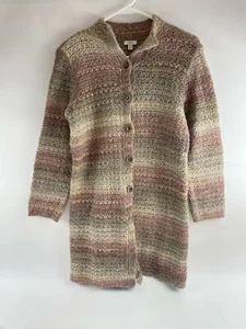 J. Jill Sweater Women Size S Brown Wool Alpaca Blend Buttoned Knit Long Cardigan - Picture 1 of 8