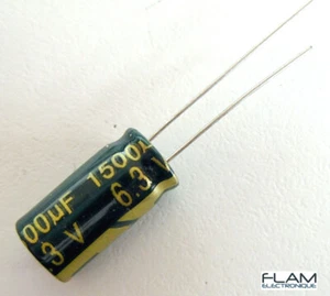 Condensateur 6.3V 1500uF LOW ESR électrolytique Aluminium Capacitor 16x8mm - Foto 1 di 2
