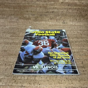 Vintage Ohio State Football vs Illinois October 17 1981 Sports Program - Picture 1 of 2