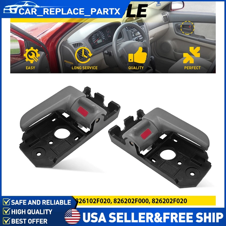 Manija de puerta interior gris delantera/trasera izquierda derecha 2 piezas para Kia Spectra Spectra5 EK Foto 1 de 4