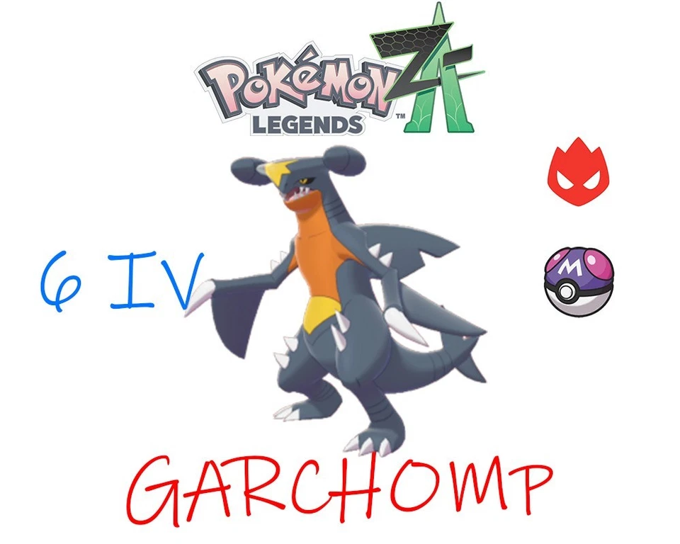 Shiny Alpha Garchomp 6IV Master Ball | Pokemon Legends Z-A ZA