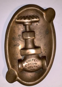 UNITED BRASS WORKS NY Waterworks Ashtray Vintage - Picture 1 of 10