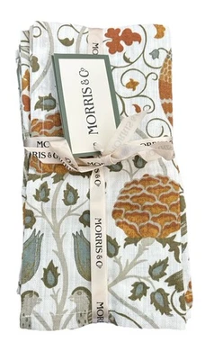 Morris & Co Dinner Fabric Napkins SEASONS BY MAY Set of 8 Cotton 20x20 NEW - Image 1 of 3