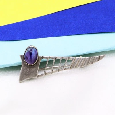 925 Argento Sterling Naturale Ovale Ametista Fatto Donna Gioielli Regalo per Lei - Immagine 1 di 4