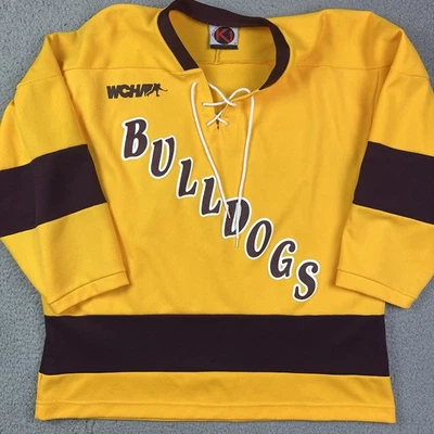 Camiseta deportiva de hockey universitaria vintage K1 UMD Minnesota Duluth Bulldogs - talla M amarilla Foto 1 de 4