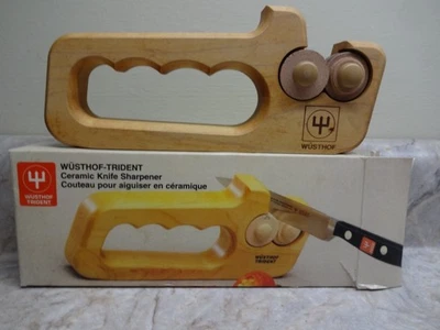 Afilador de cuchillos de cerámica vintage Wusthof Trident 2900 con mango de madera Foto 1 de 4