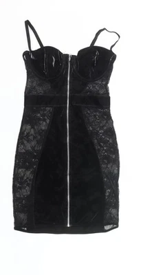 Ann Summers Mujeres Negro Reino Unido 8 Una Pieza Prendas moldeadoras Encaje Cremallera Detalle Foto 1 de 4