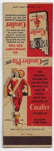 Vintage Streichholzschachtelhülle Cavalier Zigaretten Pin Mail-in. - Bild 1 von 3