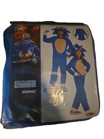 Sonic The Hedgehog Child Costume Size M Medium 7-8 Hooded Jumpsuit New Licensed 